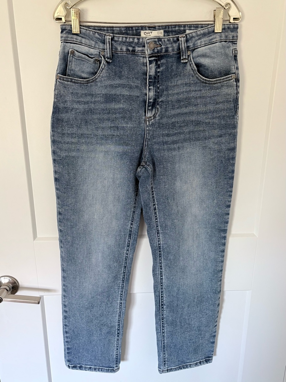 OAT New York Soft Sculpt Denim Jeans Size 10/30 Blue High Rise Stretch
